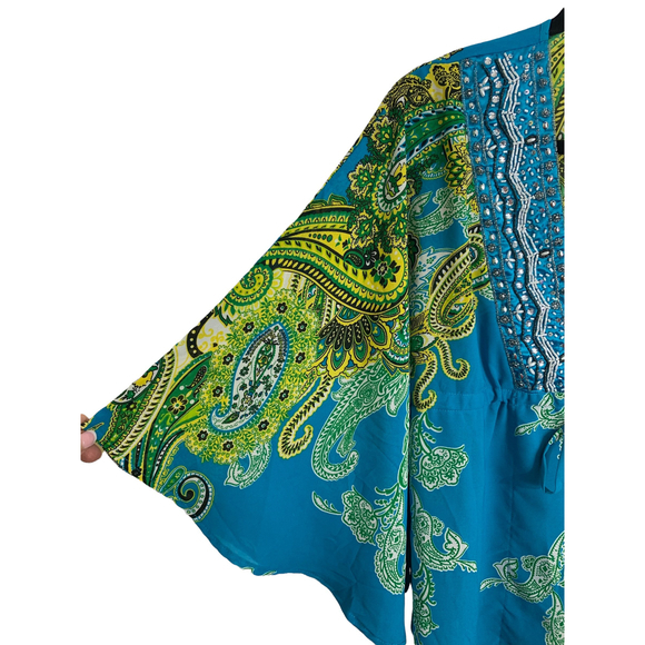 Madison Beaded Jacket Womens S Boho Hippie Colorful Glam Summer Y2K Art to Wear - Picture 8 of 9